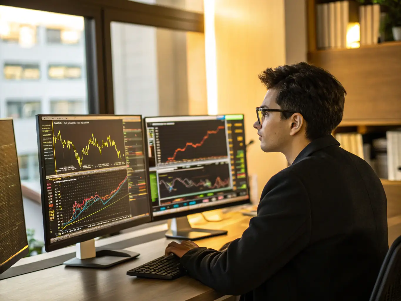 A professional financial advisor reviewing a diversified crypto portfolio on a digital tablet, representing Yield Mind's institutional-grade portfolio management services.