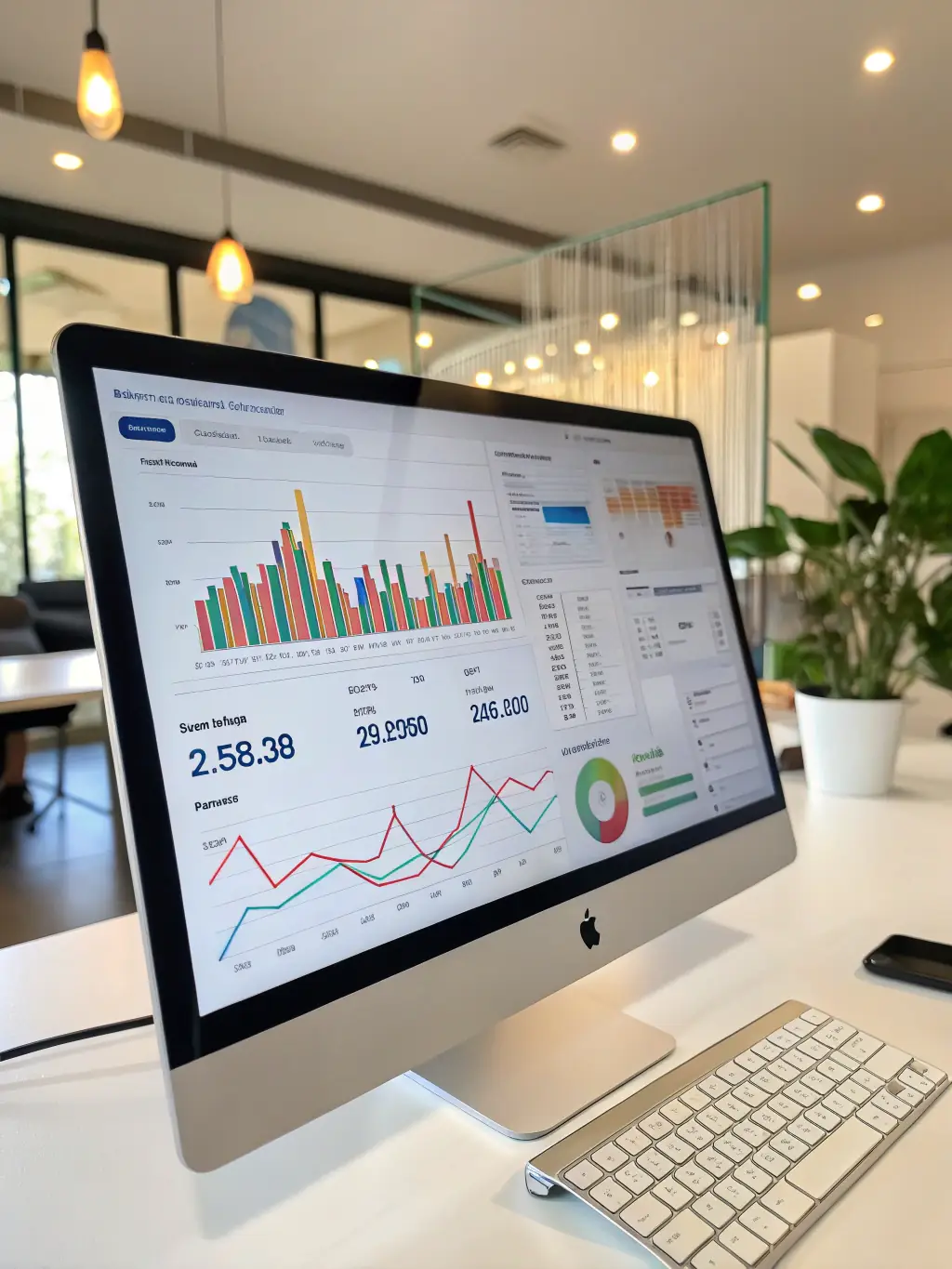 An image of a digital dashboard displaying DeFi performance metrics and charts, showcasing Yield Mind's DeFi Investment Strategies.