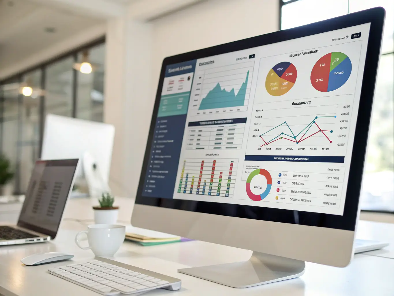 An image of a digital dashboard displaying DeFi performance metrics and charts, symbolizing Yield Mind's expertise in optimizing investment strategies.